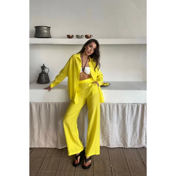 GÖMLEK - PANTOLON TAKIM - Sarı