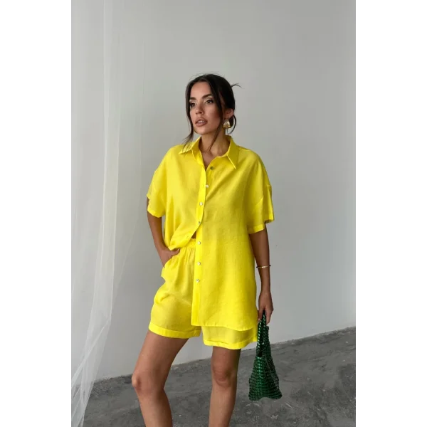 GÖMLEK - ŞORT TAKIM - Sarı