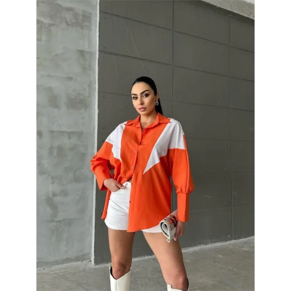 GÖMLEK ÜÇGEN PARÇALI - Turuncu