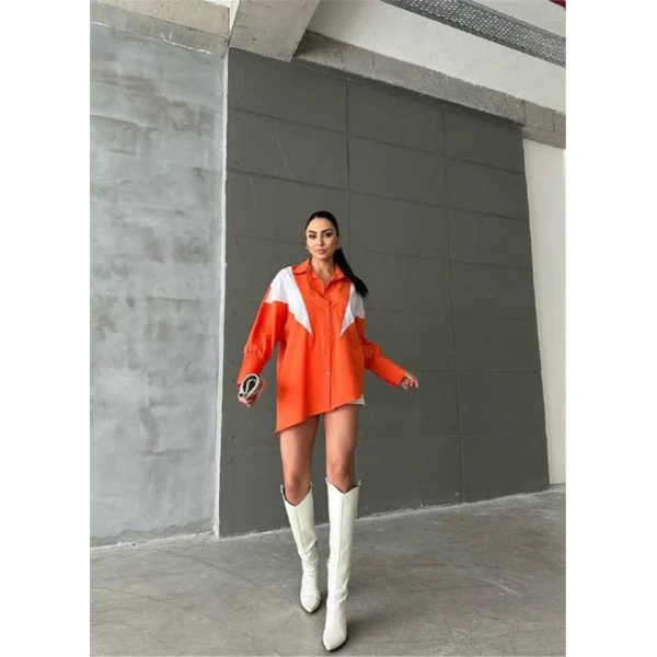 GÖMLEK ÜÇGEN PARÇALI - Turuncu