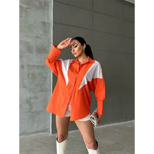 GÖMLEK ÜÇGEN PARÇALI - Turuncu