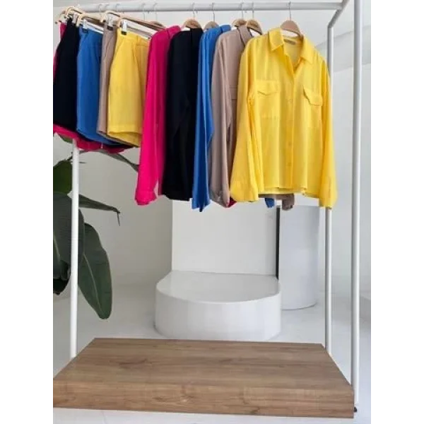 Gömlek Ve Şort Flamlı Keten Takım 10130