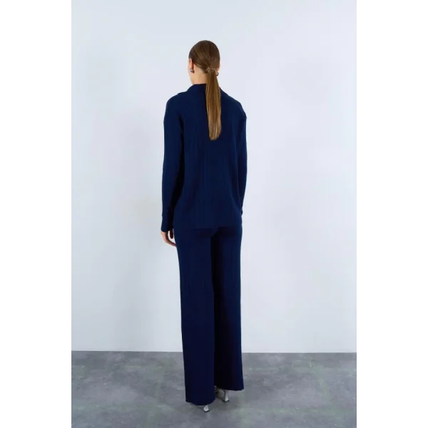 Gömlek Yaka Düğmeli Takım  Lacivert