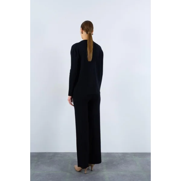 Gömlek Yaka Düğmeli Takım  Siyah