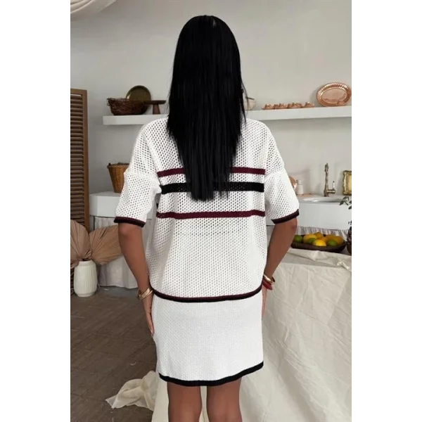 Gömlek Yaka Etekli Triko Takım 10102