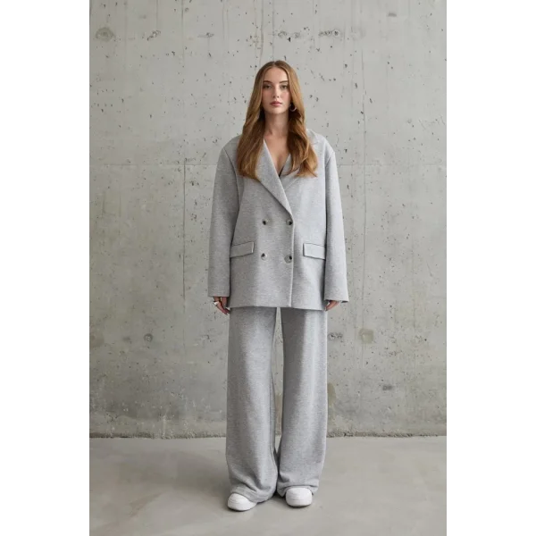 Gri 3-İplik Comfort Ceket Ve Pantolon Takım