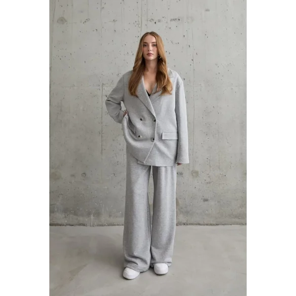 Gri 3-İplik Comfort Ceket Ve Pantolon Takım