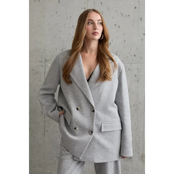 Gri 3-İplik Comfort Ceket Ve Pantolon Takım