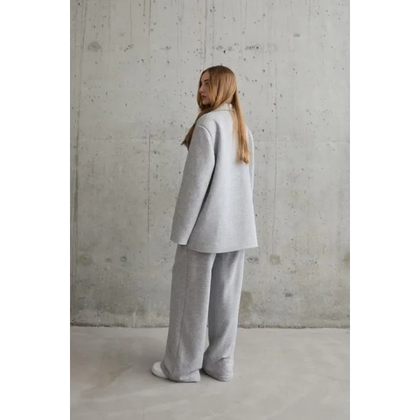 Gri 3-İplik Comfort Ceket Ve Pantolon Takım