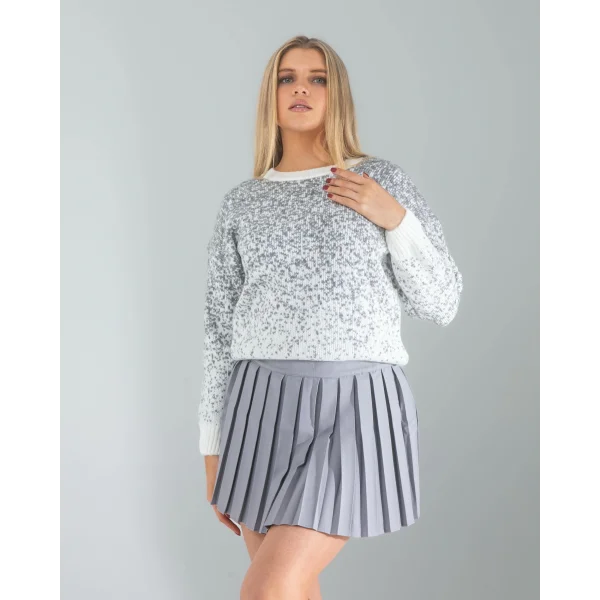 Gri Kar Tanesi Triko Kazak