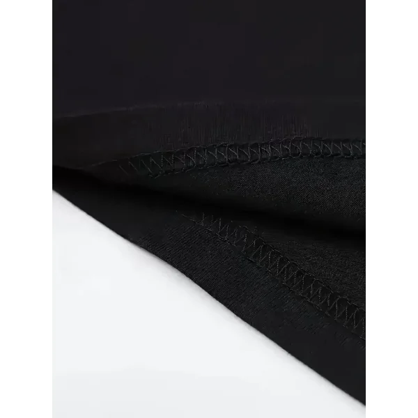 [Günlük T-Shirt] Hafif Kadın Günlük T-Shirt | Bol Kesim, Kısa Kollu, Yuvarlak Yaka, Eğlenceli Karikatür Ayı ve Umrumda Değil Baskı - Günlük Stil, İlkbahar/Yaz- Siyah