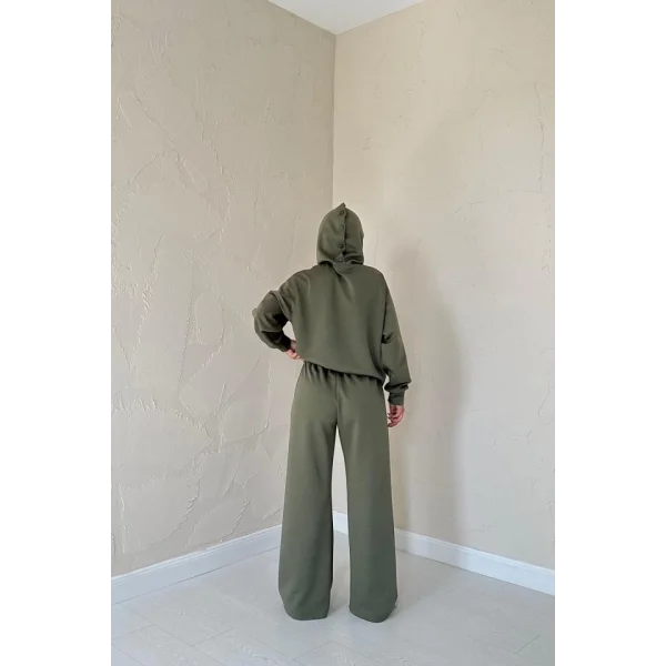 Haki Beli Lastikli Ceket Ve Pantolon Takım