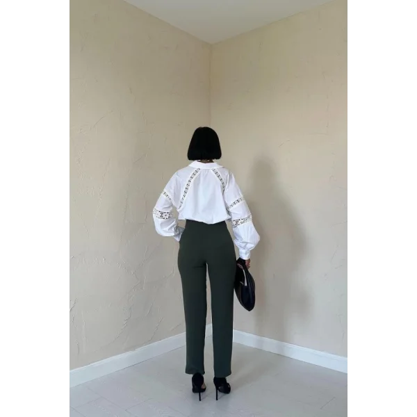 Haki Pensli Ve Dar Paça Pantolon