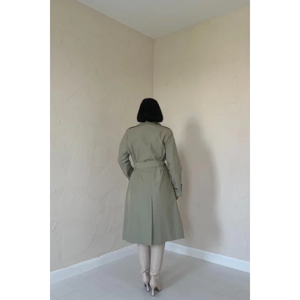 Haki Uzun Kemerli Trençkot