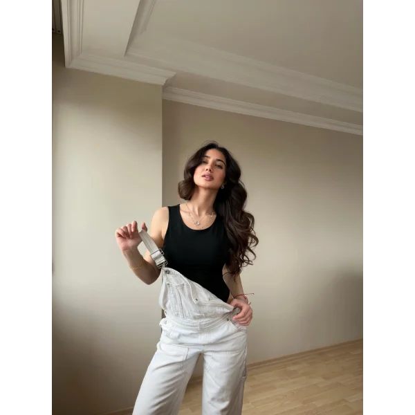 Halter Yaka Siyah Bodysuit