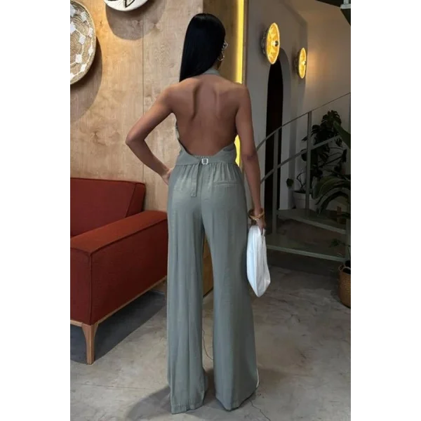 Halter Yaka Yelekli Modal Takım 10144