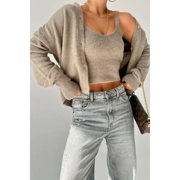 Hırka Atlet İkili Takım  Açık Vizon