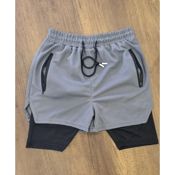 İç Cepli Sporcu Alt Taytlı Şort - GRİ