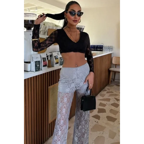 İçi Astarlı Dantel Pantolon 0081