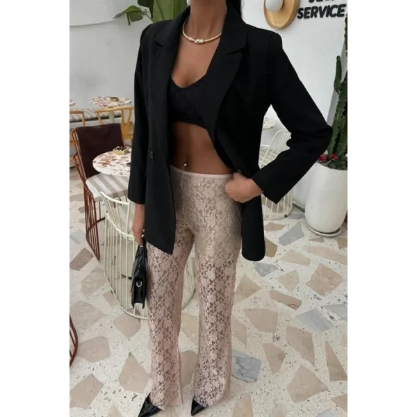 İçi Astarlı Dantel Pantolon 0081