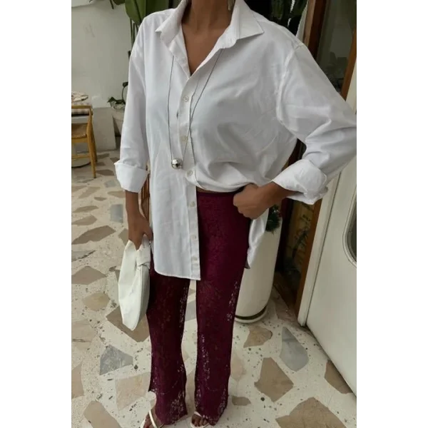 İçi Astarlı Dantel Pantolon 0081