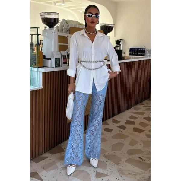 İçi Astarlı Dantel Pantolon 0081