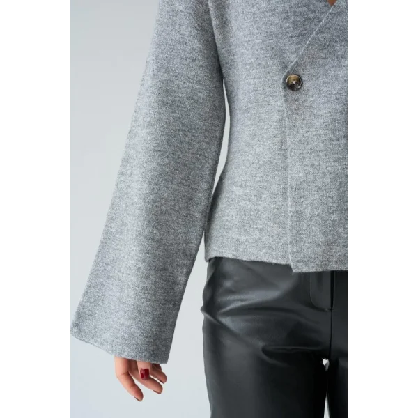 İki Düğümeli Hırka  Gri