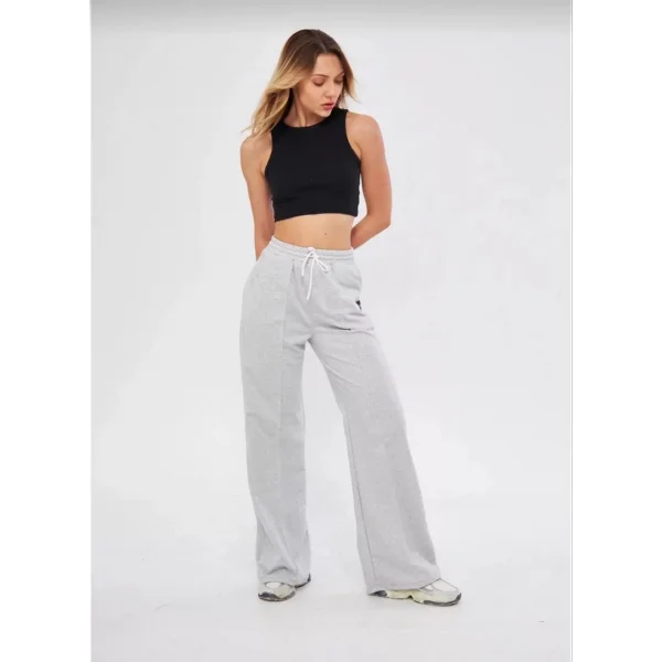 İki iplik Bol Paça Eşofman Pantalon - Gri