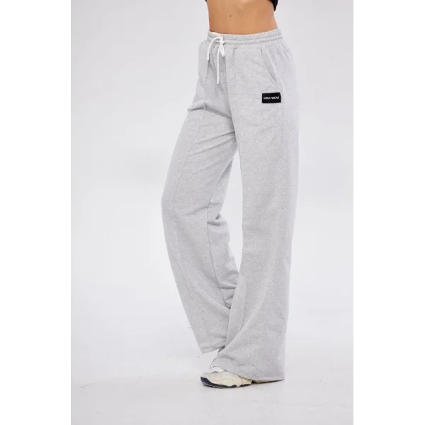 İki iplik Bol Paça Eşofman Pantalon - Gri