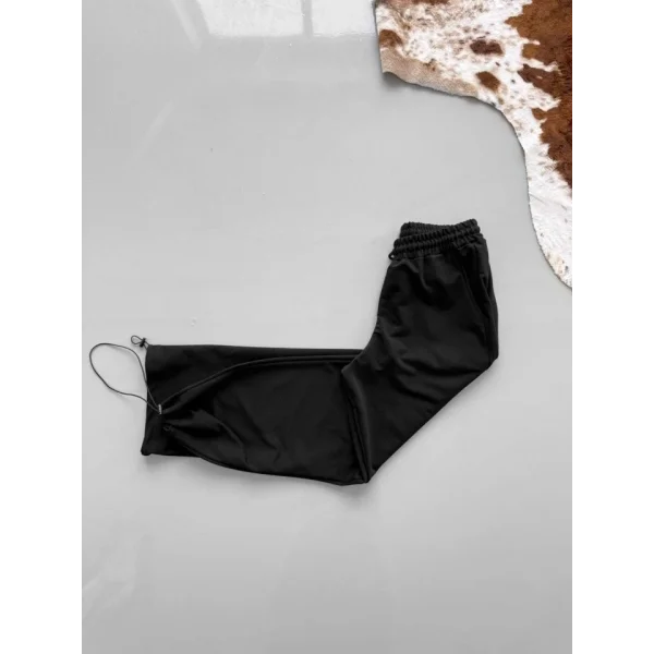 İki İplik Kumaş Baggy Alt Esofman - Siyah