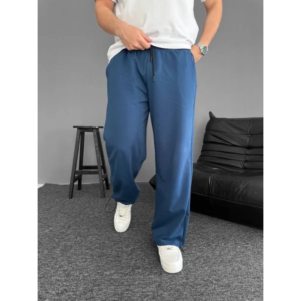 İki İplik Kumaş Baggy Alt Esofman - Turkuaz