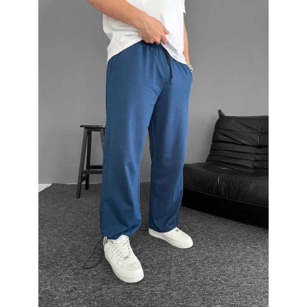 İki İplik Kumaş Baggy Alt Esofman - Turkuaz