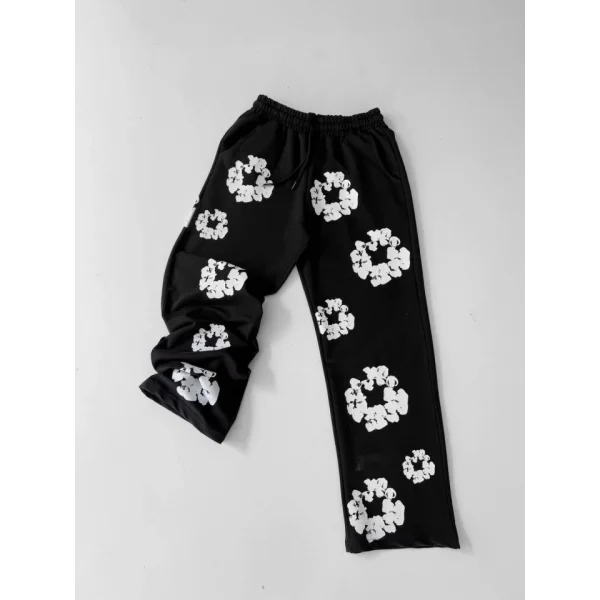 Iki İplik Kumaş Baskılı Esofman - Siyah