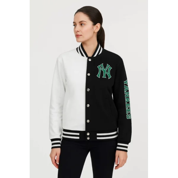 İki İplik Nakış İşlemeli Kolej Çeket  - Siyah