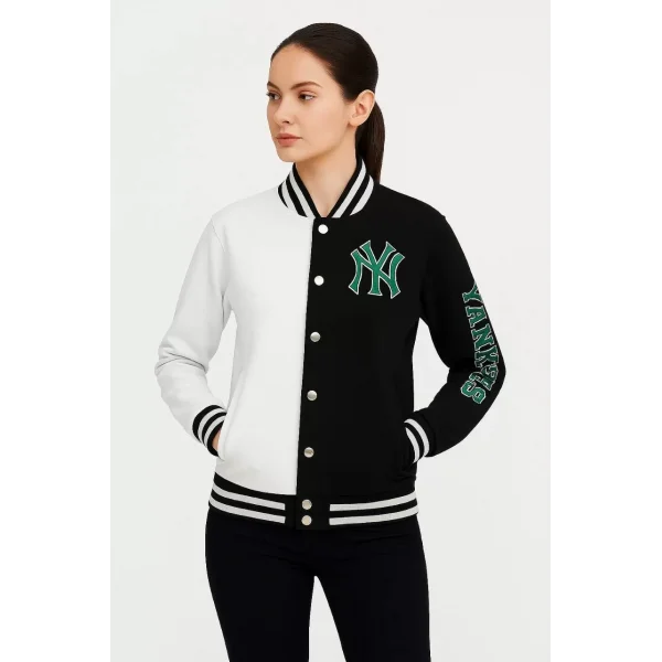 İki İplik Nakış İşlemeli Kolej Çeket  - Siyah