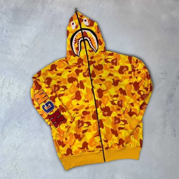 İki İplik Zıp Fermuarlı Nakışlı Kapşonlu Hırka  arı