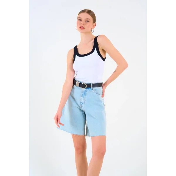 İki Renkli Atlet - Beyaz-Siyah