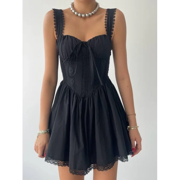 ille Arkası Bağlamalı Elbise