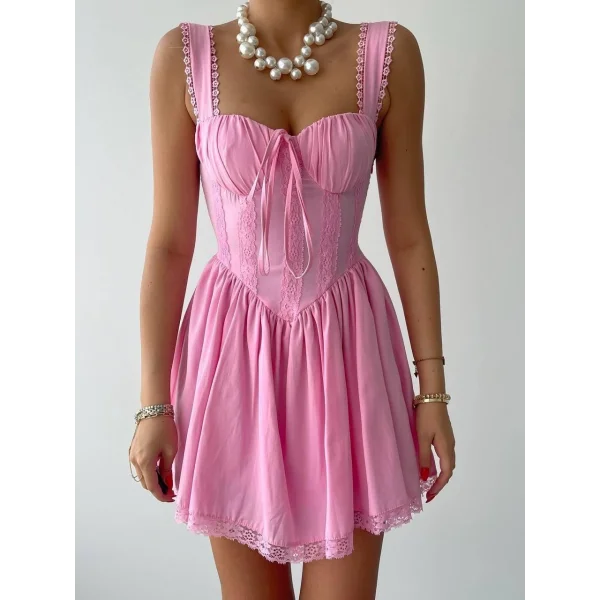 ille Arkası Bağlamalı Elbise