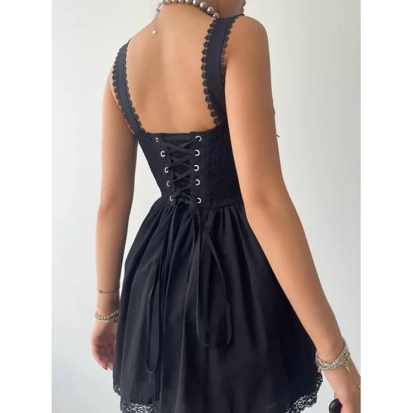 ille Arkası Bağlamalı Elbise