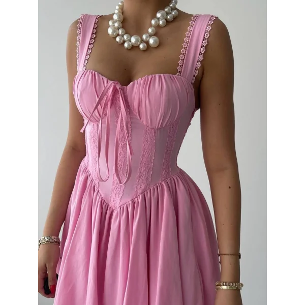 ille Arkası Bağlamalı Elbise