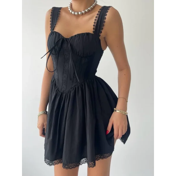 ille Arkası Bağlamalı Elbise