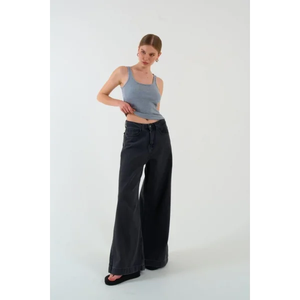 İnce Askılı Biyeli Atlet - Gri