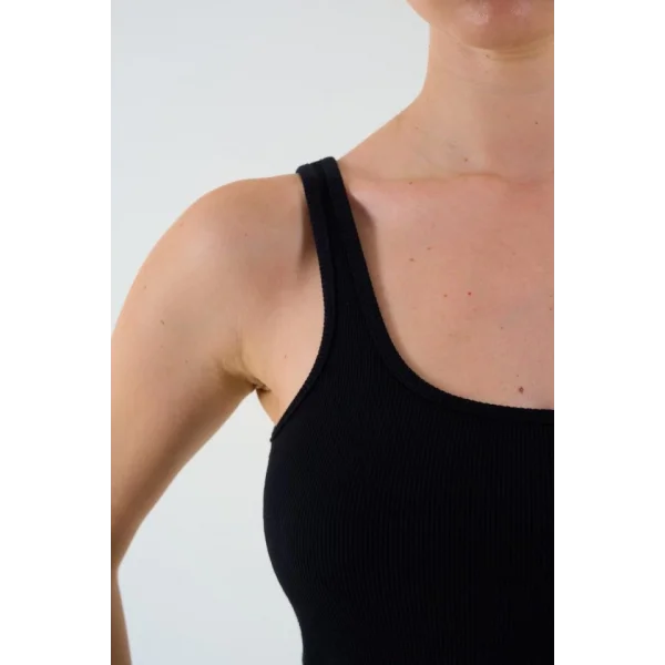 İnce Askılı Biyeli Atlet - Siyah