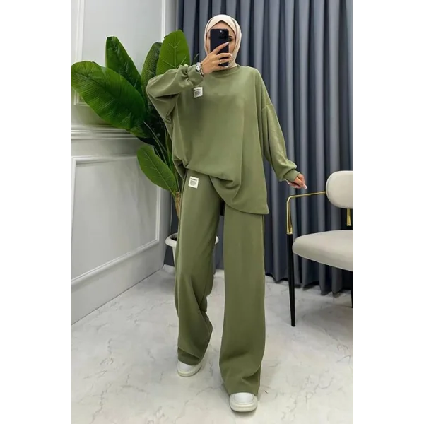 int Klasik Fitilli Kazak Ve Pantolon Takım