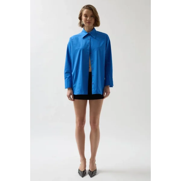 ırt Dekolteli Bağcıklı Gömlek