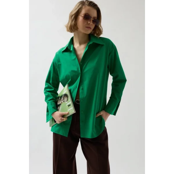 ırt Dekolteli Bağcıklı Gömlek