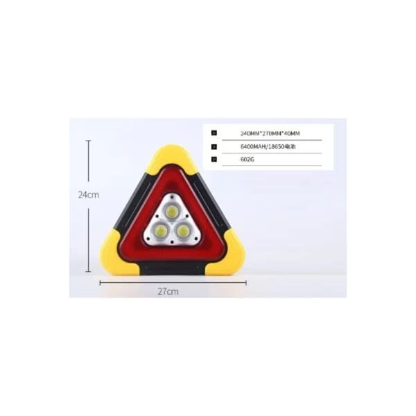 Işıklı Acil Durum Reflektörü - Siyah