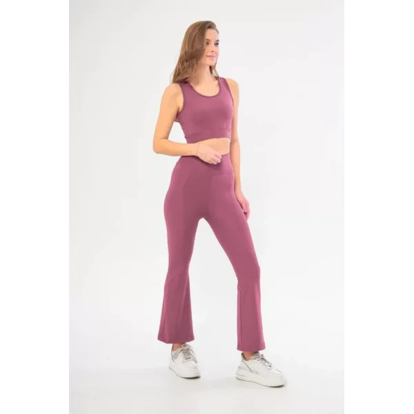 İspanyol Paça Taytli Croplu Takım  or