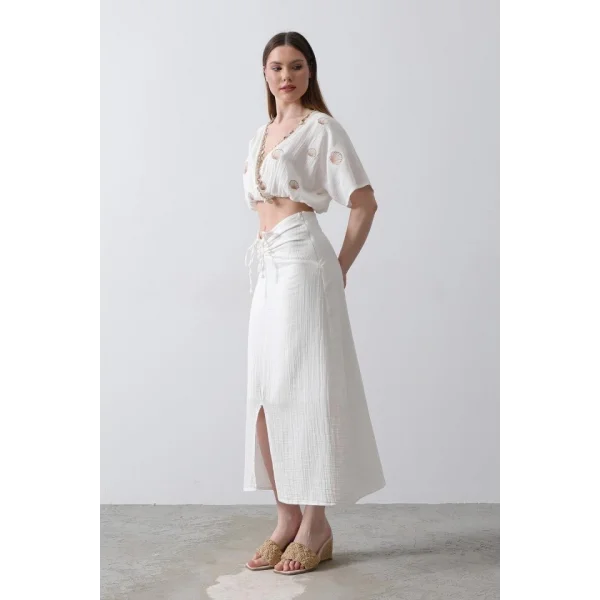 İstiridyeli üslin Takım  Ekru